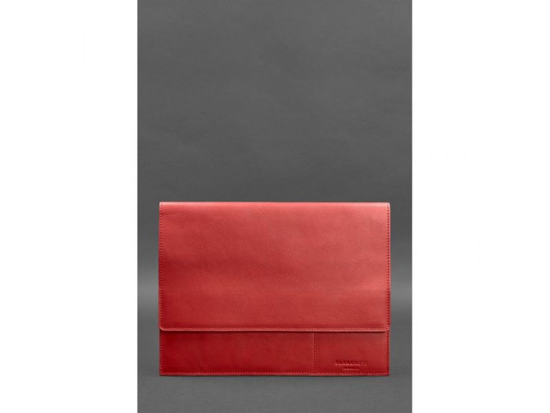 Кожаная папка для документов А4 (на магнитах) красная, фото 1