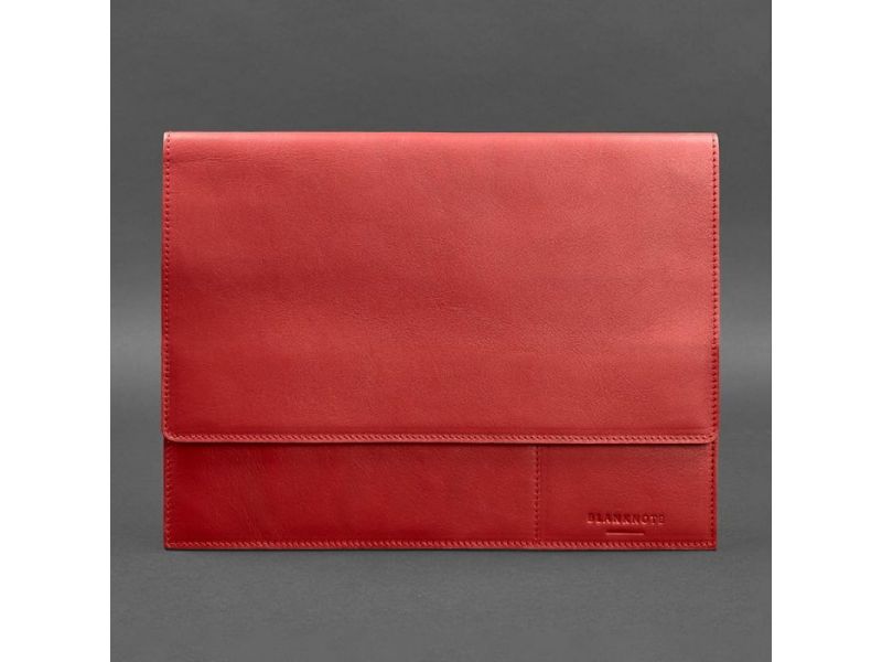 Кожаная папка для документов А4 (на магнитах) красная, фото 4