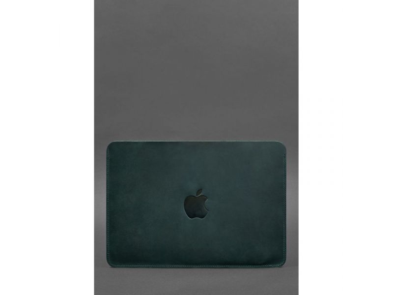 Кожаный чехол для MacBook 13 дюйм Зеленый Crazy Horse, фото 3