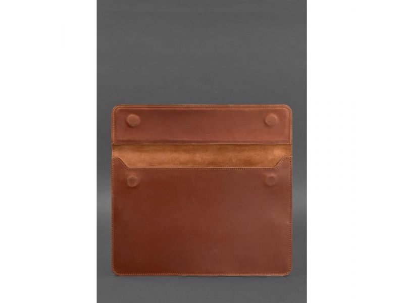 Кожаный чехол-конверт на магнитах для MacBook 13 Светло-коричневый  Crazy Horse, фото 3