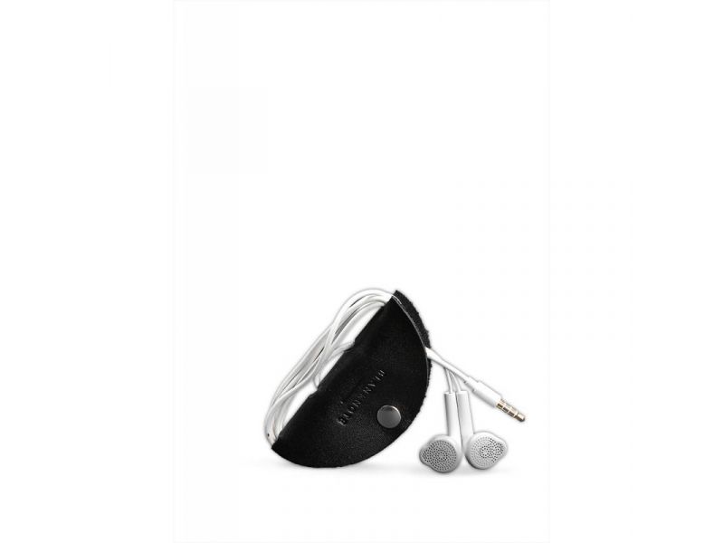 Кожаный холдер для наушников и проводов угольно-черный, фото 2