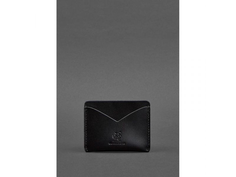 Кожаная визитница 5.0 угольно-черная, фото 1