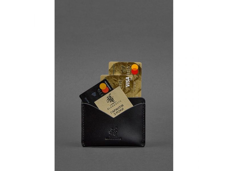 Кожаная визитница 5.0 угольно-черная, фото 2