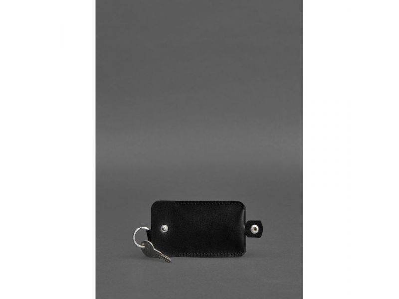 Кожаная ключница 1.0 угольно-черная, фото 5