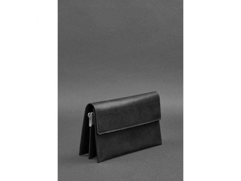 Кожаный мужской клатч-барсетка 3.0 черный Crazy Horse, фото 4