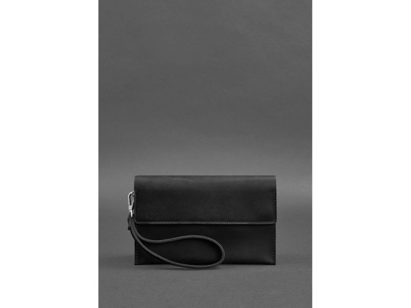 Кожаный мужской клатч-барсетка 3.0 черный Crazy Horse, фото 2