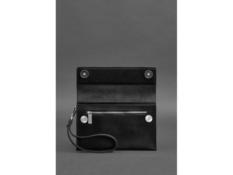 Кожаный мужской клатч-барсетка 3.0 черный Crazy Horse, фото 5