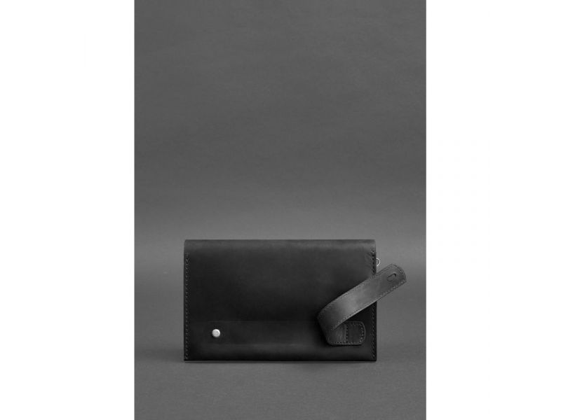 Кожаный мужской клатч-барсетка 3.0 черный Crazy Horse, фото 7