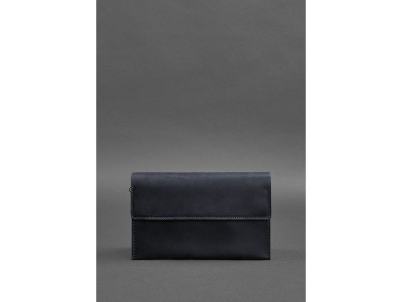 Кожаный мужской клатч-барсетка 3.0 синий Crazy Horse, фото 3