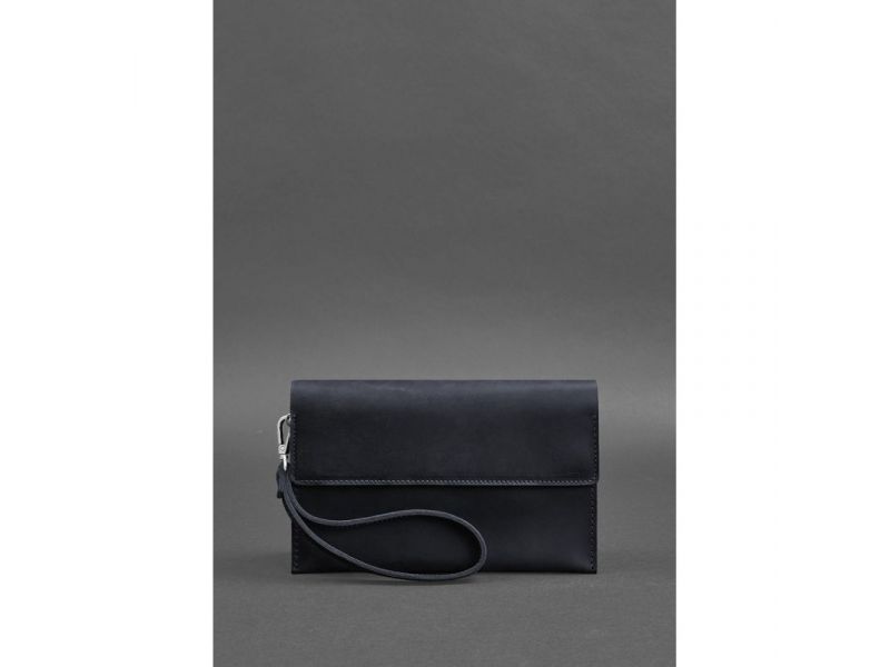 Кожаный мужской клатч-барсетка 3.0 синий Crazy Horse, фото 2