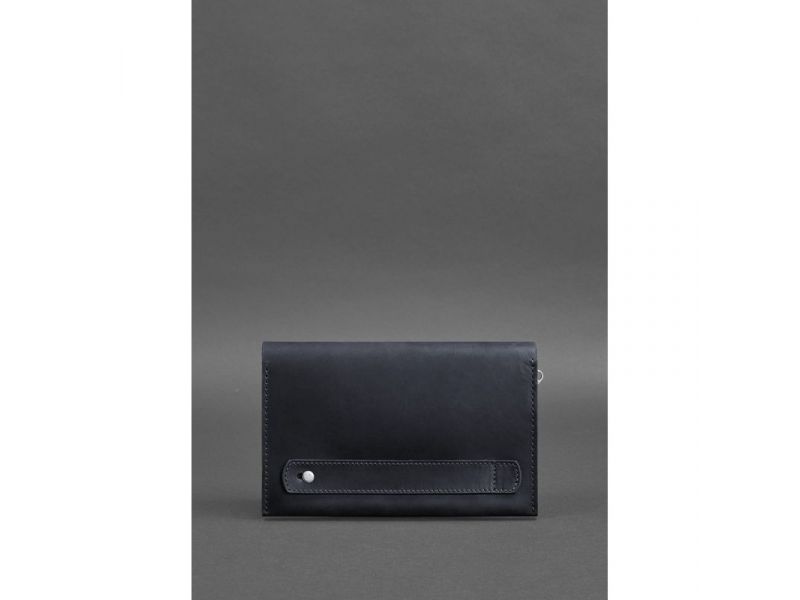 Кожаный мужской клатч-барсетка 3.0 синий Crazy Horse, фото 6