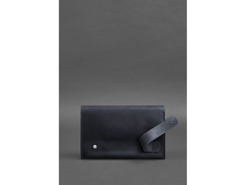 Кожаный мужской клатч-барсетка 3.0 синий Crazy Horse, фото 7