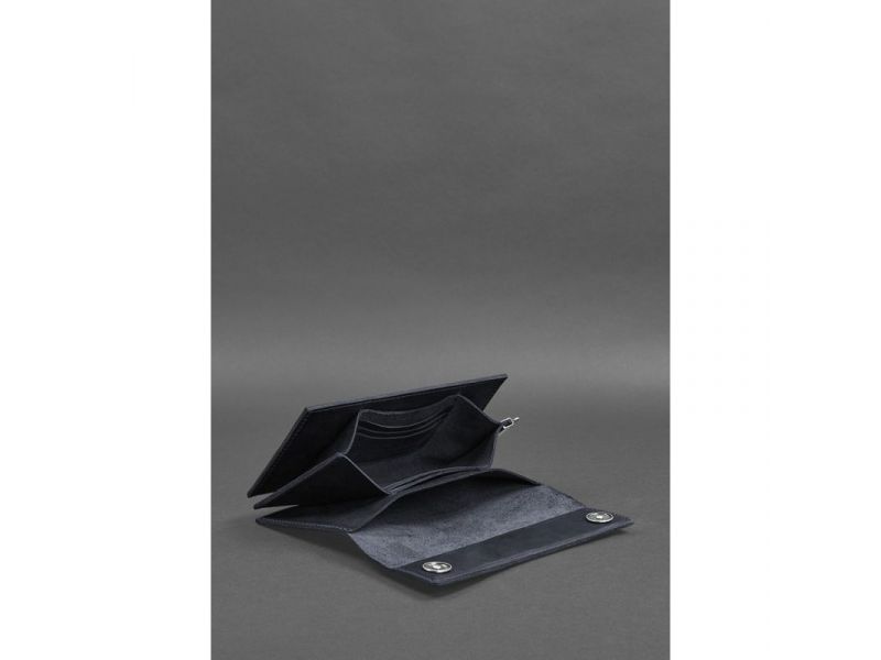 Кожаный мужской клатч-барсетка 3.0 синий Crazy Horse, фото 8