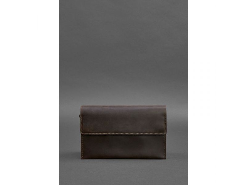 Кожаный мужской клатч-барсетка 3.0 темно-коричневый Crazy Horse, фото 3