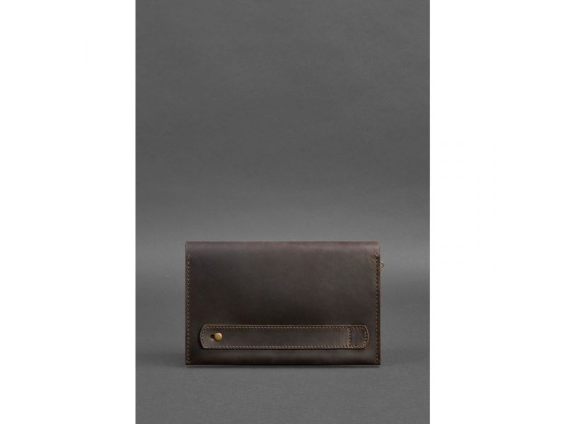 Кожаный мужской клатч-барсетка 3.0 темно-коричневый Crazy Horse, фото 6