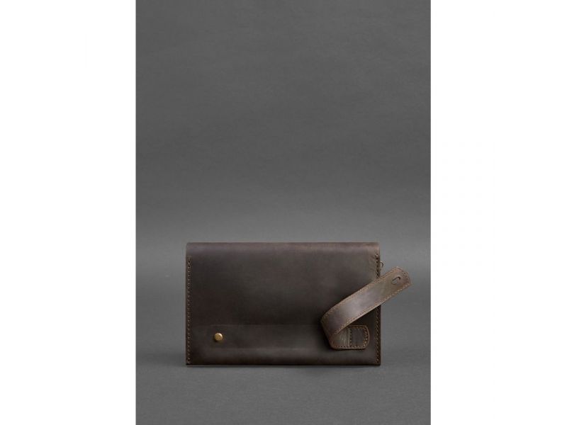Кожаный мужской клатч-барсетка 3.0 темно-коричневый Crazy Horse, фото 7