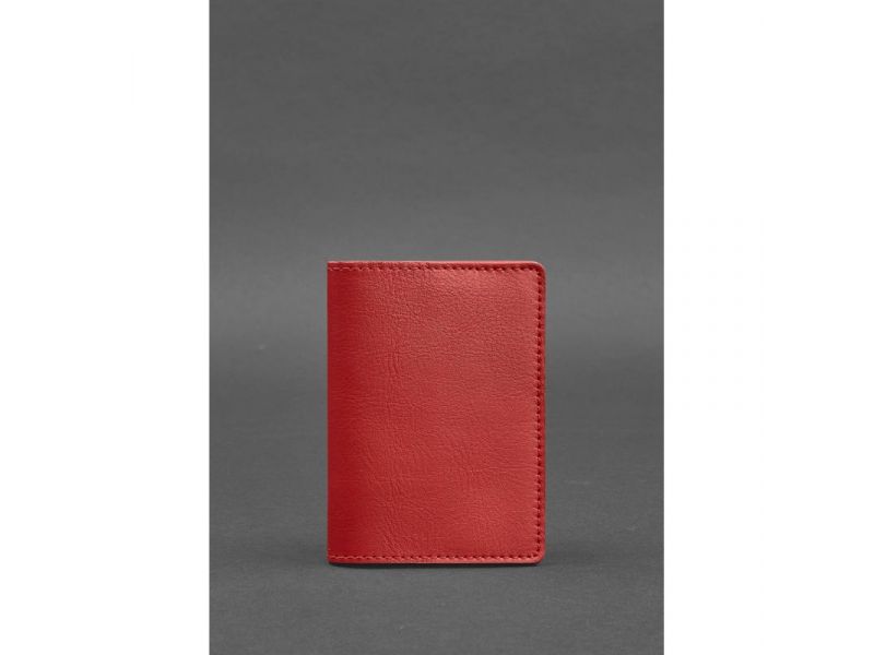 Кожаная обложка для паспорта и военного билета 1.3 красная, фото 1