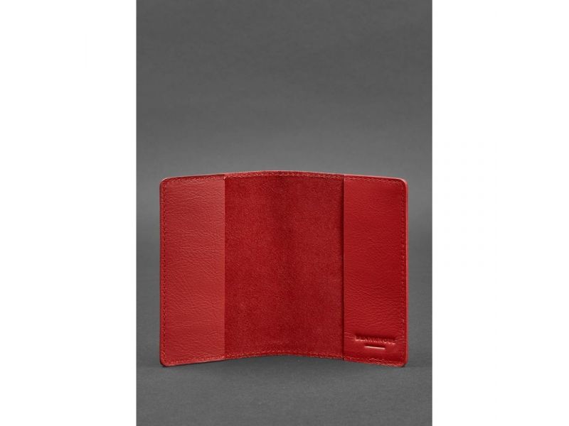 Кожаная обложка для паспорта и военного билета 1.3 красная, фото 3