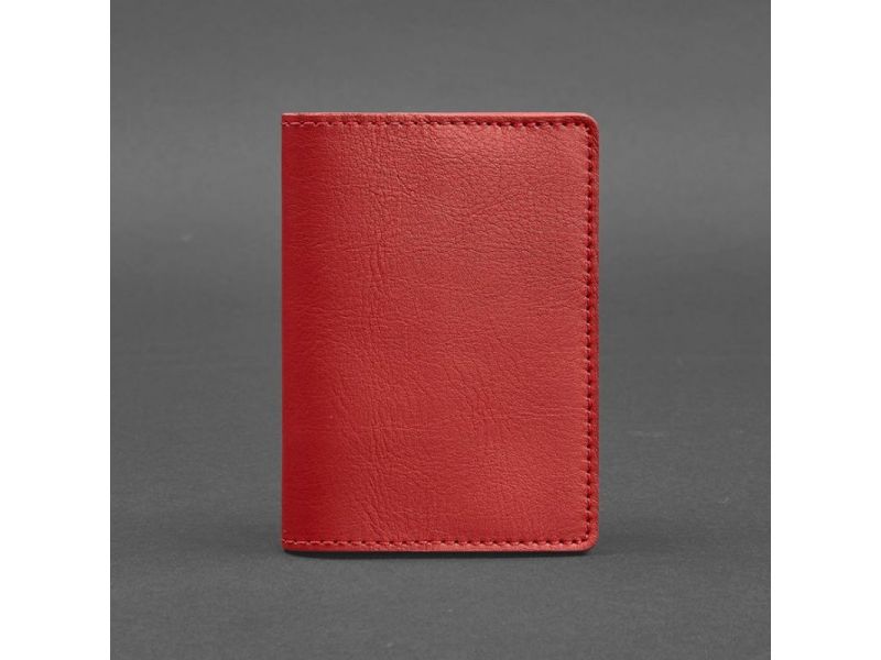 Кожаная обложка для паспорта и военного билета 1.3 красная, фото 4