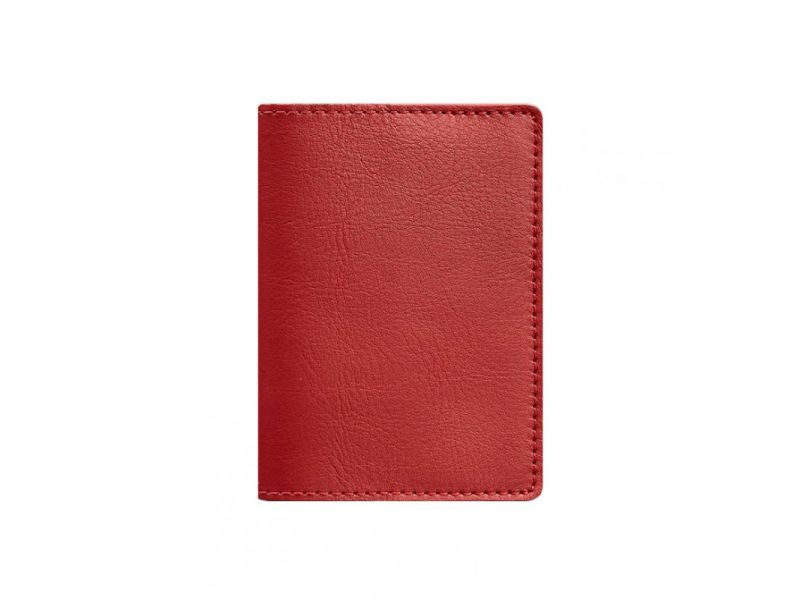 Кожаная обложка для паспорта и военного билета 1.3 красная, фото 5