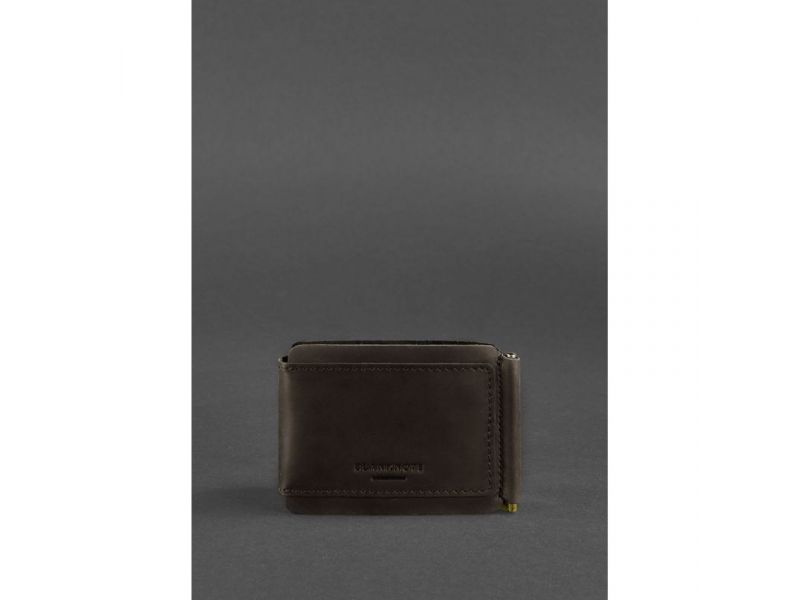 Мужское кожаное портмоне темно-коричневое 10.0 зажим для денег Crazy Horse, фото 6