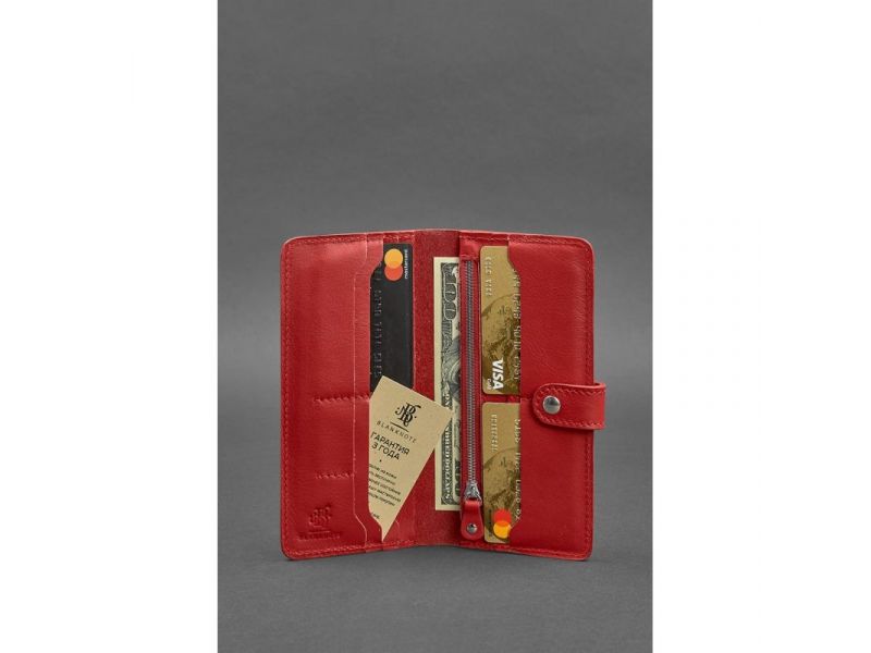 Кожаное женское портмоне 7.0 Красное, фото 2