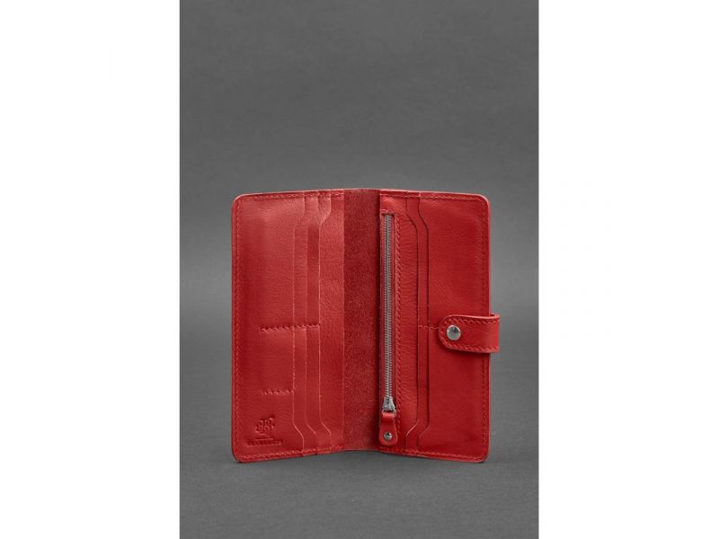 Кожаное женское портмоне 7.0 Красное, фото 3