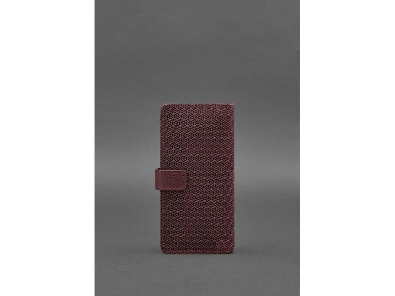 Кожаное портмоне 7.0 Карбон Бордовый, фото 4