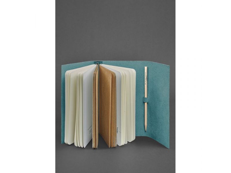 Кожаный блокнот (Софт-бук) 1.0 Зеленый Краст, фото 2