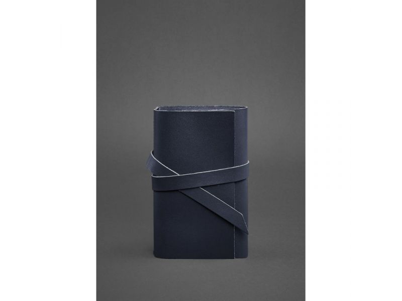 Кожаный блокнот (Софт-бук) 1.0 Темно-синий Краст, фото 1