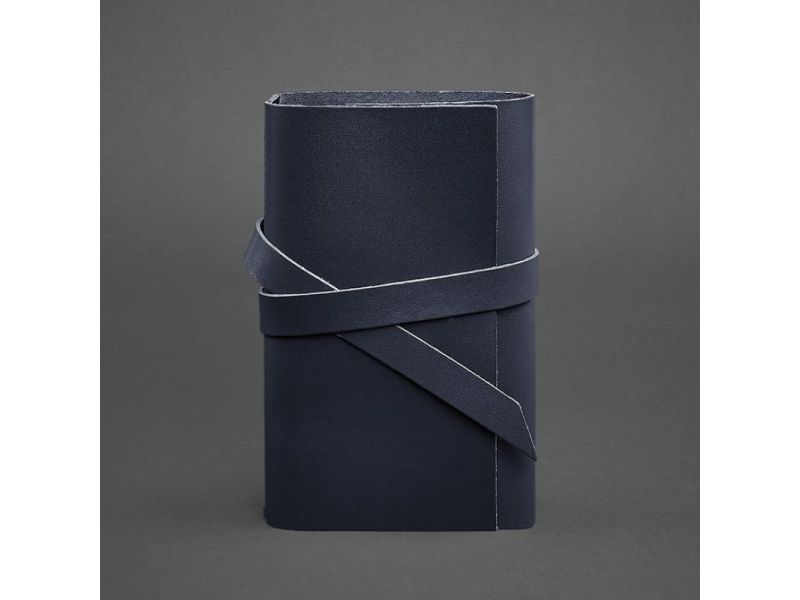 Кожаный блокнот (Софт-бук) 1.0 Темно-синий Краст, фото 4