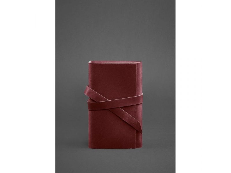 Женский кожаный блокнот (Софт-бук) 1.0 бордовый Crazy Horse, фото 1