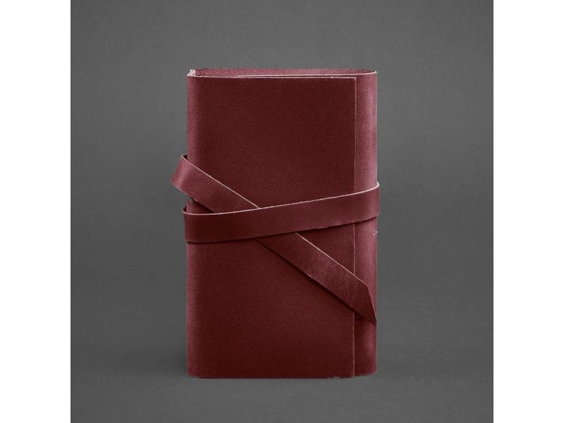 Женский кожаный блокнот (Софт-бук) 1.0 бордовый Crazy Horse, фото 4
