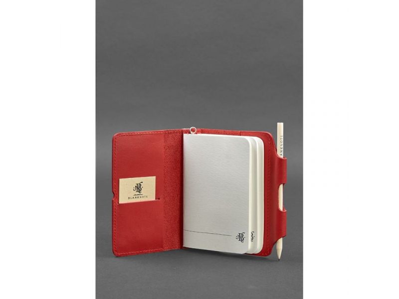 Женский кожаный блокнот (Софт-бук) 3.0 красный, фото 4