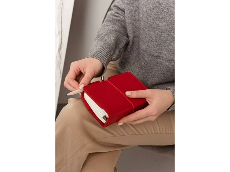 Женский кожаный блокнот (Софт-бук) 3.0 красный, фото 7