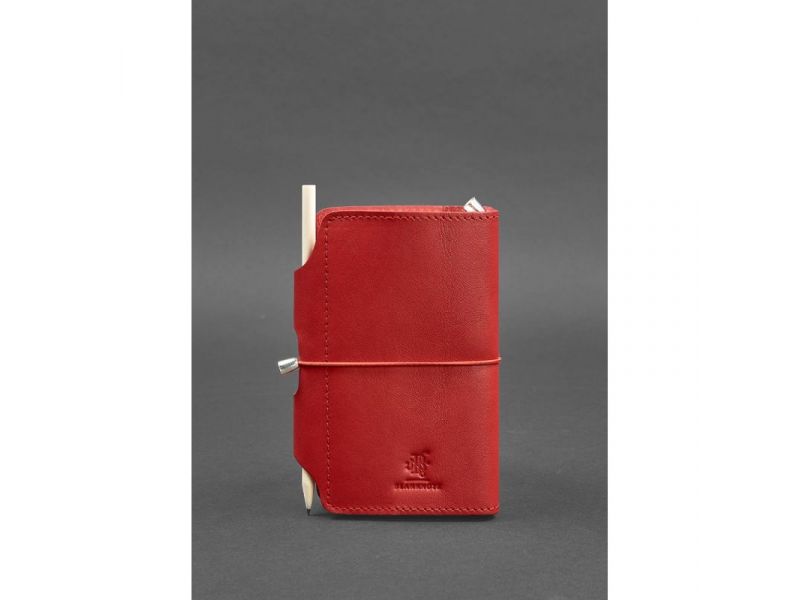 Женский кожаный блокнот (Софт-бук) 3.0 красный, фото 5