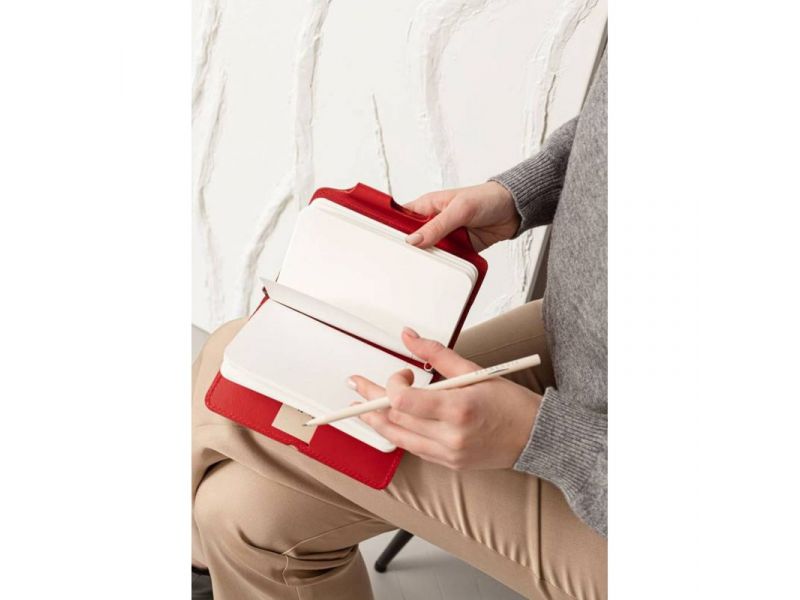 Женский кожаный блокнот (Софт-бук) 3.0 красный, фото 8