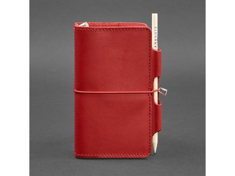 Женский кожаный блокнот (Софт-бук) 3.0 красный, фото 9