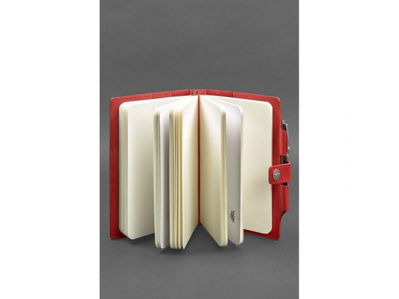 Женский кожаный блокнот (Софт-бук) 4.0 красный, фото 2