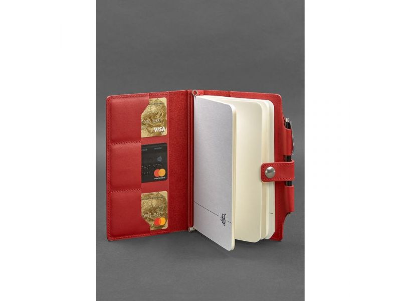 Женский кожаный блокнот (Софт-бук) 4.0 красный, фото 3