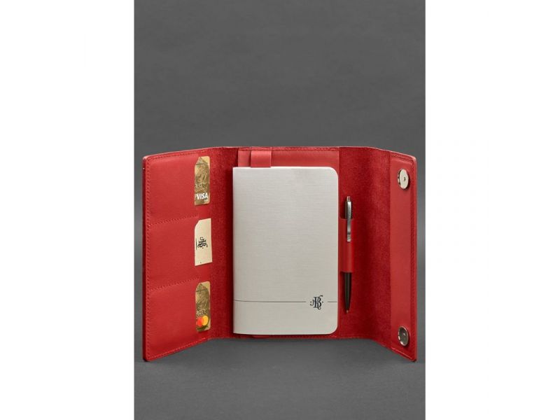 Кожаный красный блокнот (Софт-бук) 5.1 для женщин, фото 2