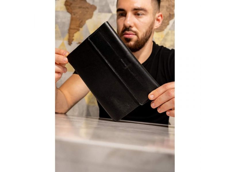 Кожаный блокнот софт-бук 7.0 черный Краст, фото 1