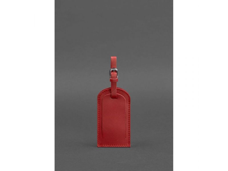 Кожаная бирка для багажа 2.0 Красная, фото 1