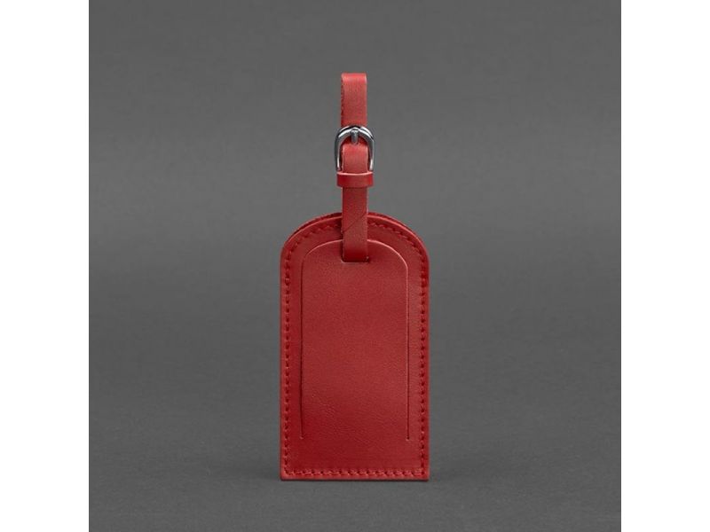 Кожаная бирка для багажа 2.0 Красная, фото 4