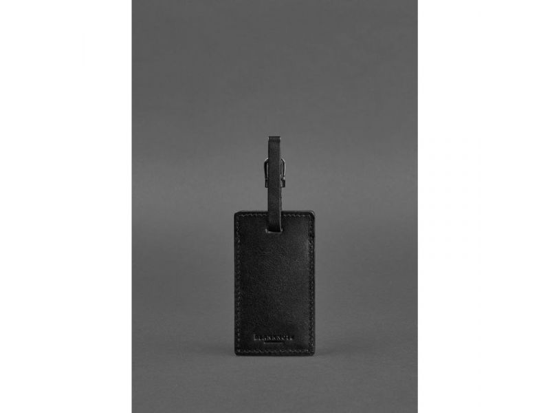 Кожаная бирка для багажа 3.0 черная Краст, фото 3