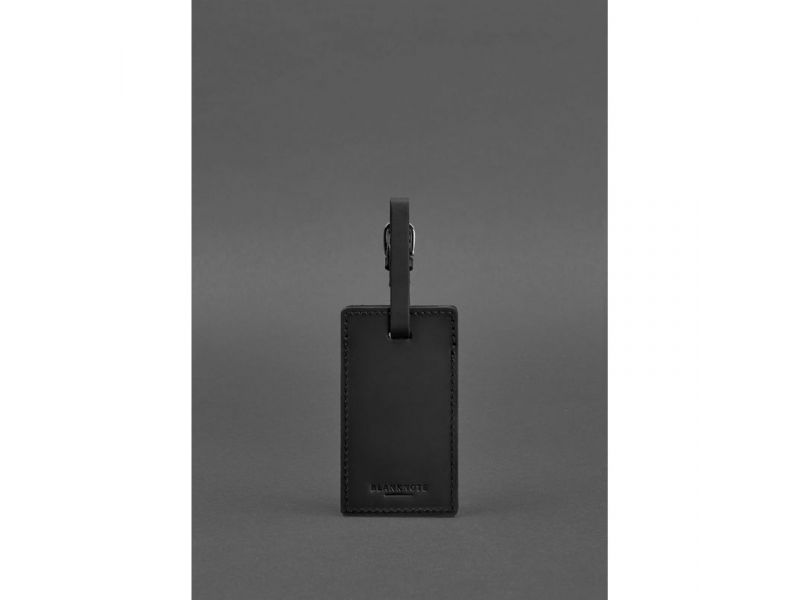 Кожаная бирка для багажа 3.0 Черная Crazy Horse, фото 3