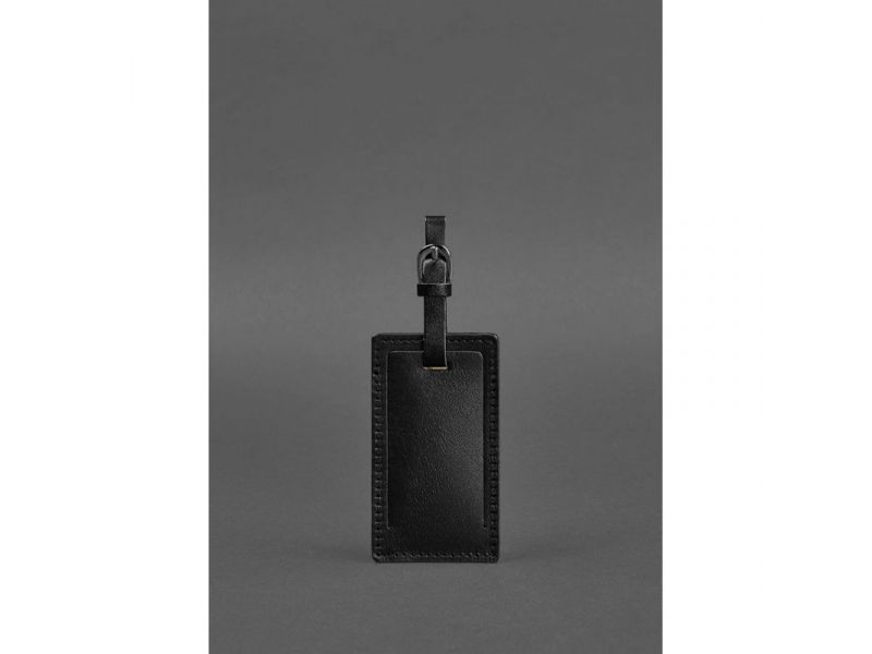 Кожаная бирка для багажа 3.0 черная Краст, фото 1