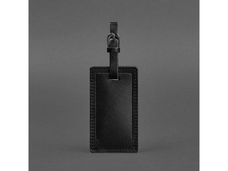 Кожаная бирка для багажа 3.0 черная Краст, фото 4