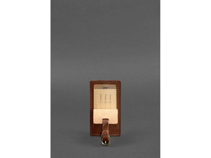 Кожаная бирка для багажа 3.0 Светло-коричневая, фото 2