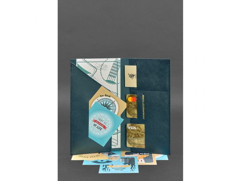 Кожаный тревел-кейс 3.1 зеленый Краст, фото 2